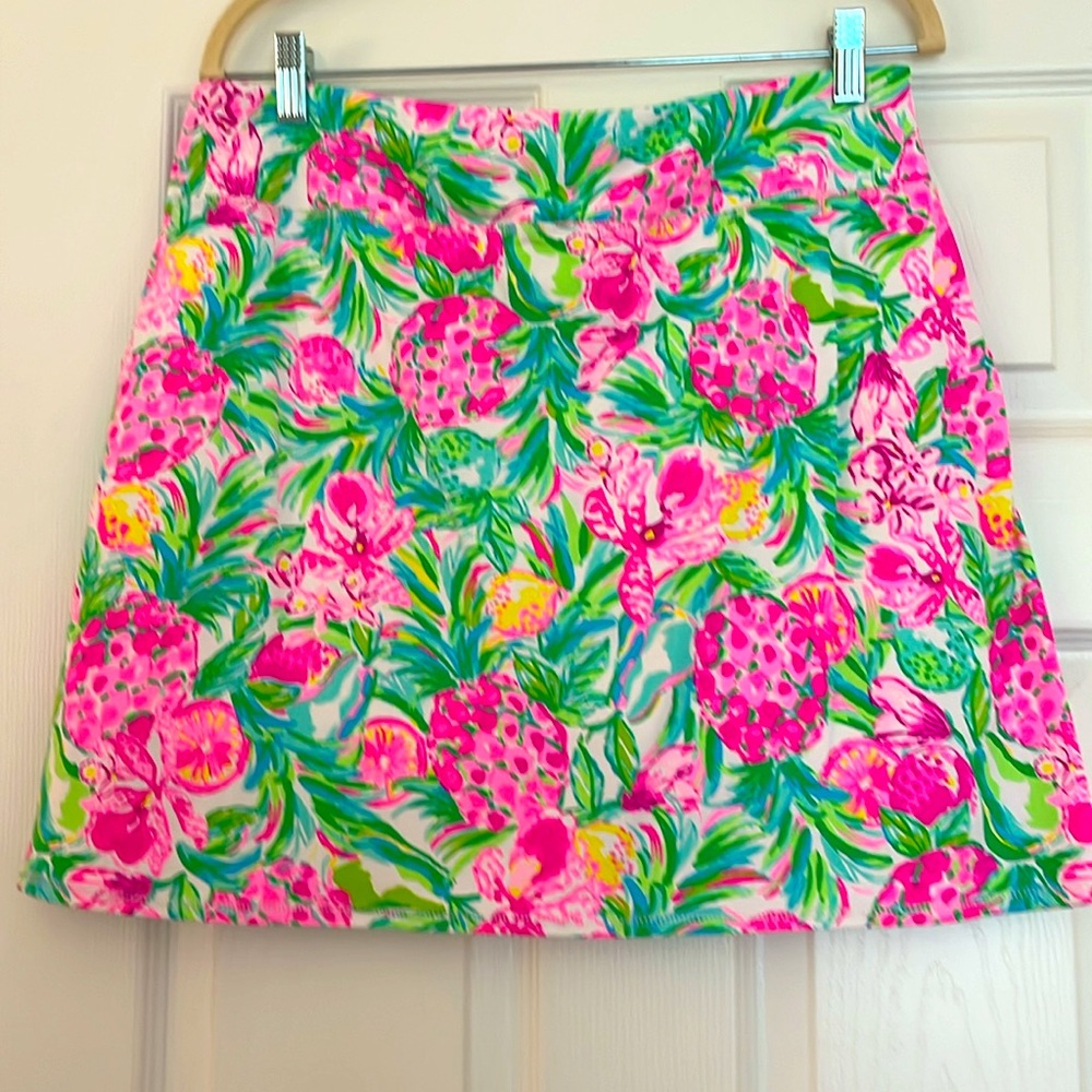 Lilly Pulitzer Pink Green Tropical Pineapple Skort Luxletic Maryana Skort